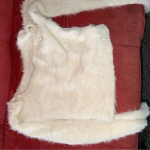 Kendall & Kylie Cream Faux Fur Jacket